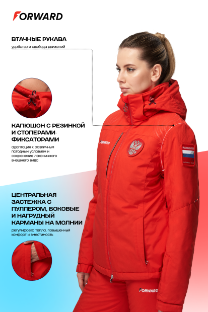 Костюм спортивный (утепленный женский) (красный/красный)