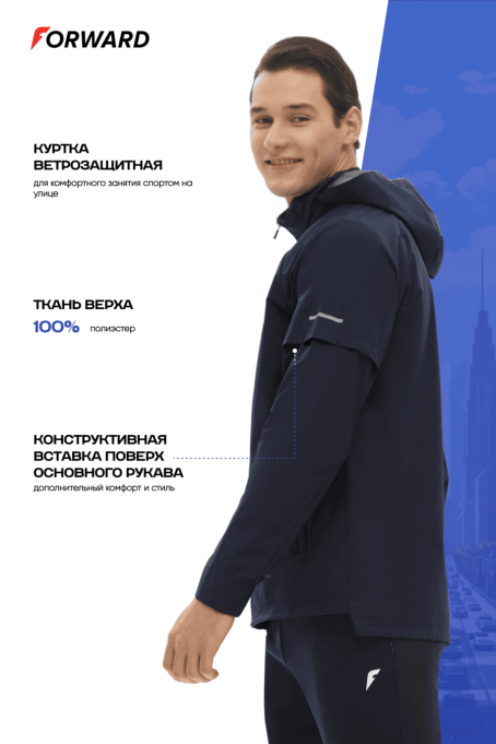 Куртка ветрозащитная мужская