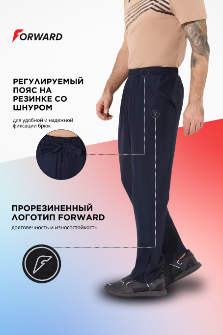 Брюки спортивные мужские (синий)